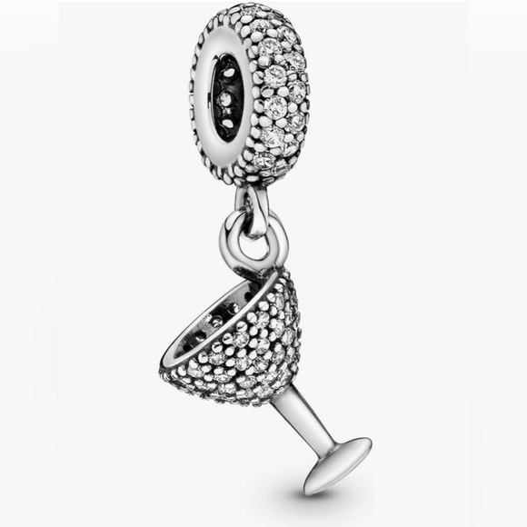 🔥100% Authentic PANDORA Pavé Cocktail Glass Dangle Charm🔥
